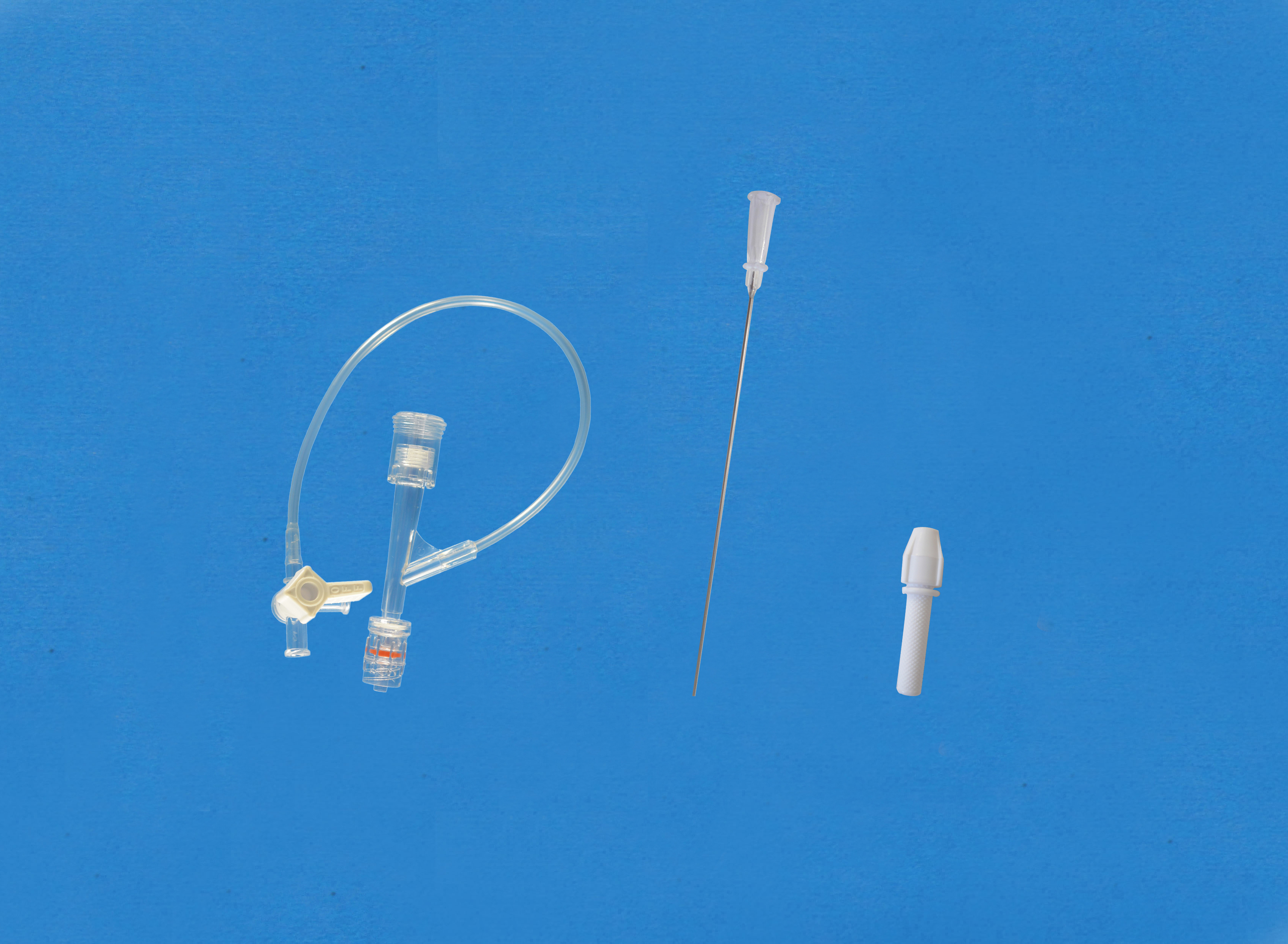 Haemostatic valves, Push-pull, Sideon Tubing and Stopcock, Insertion Tool with Small Hub, White/Copper Torquer