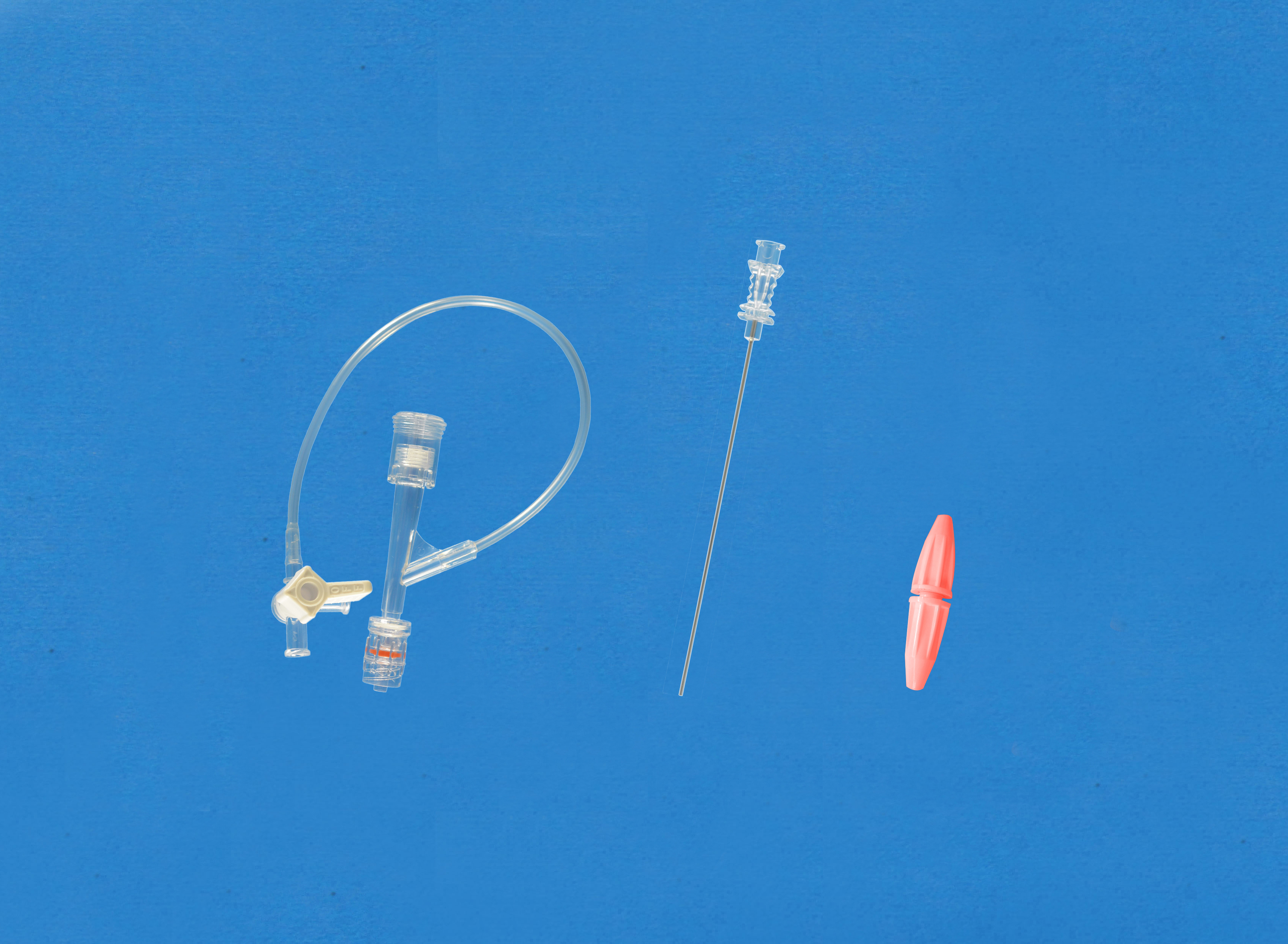 Haemostatic valves, Push-pull, Sideon Tubing and Stopcock, Insertion Tool with Large Hub, Red/Plastic Torquer