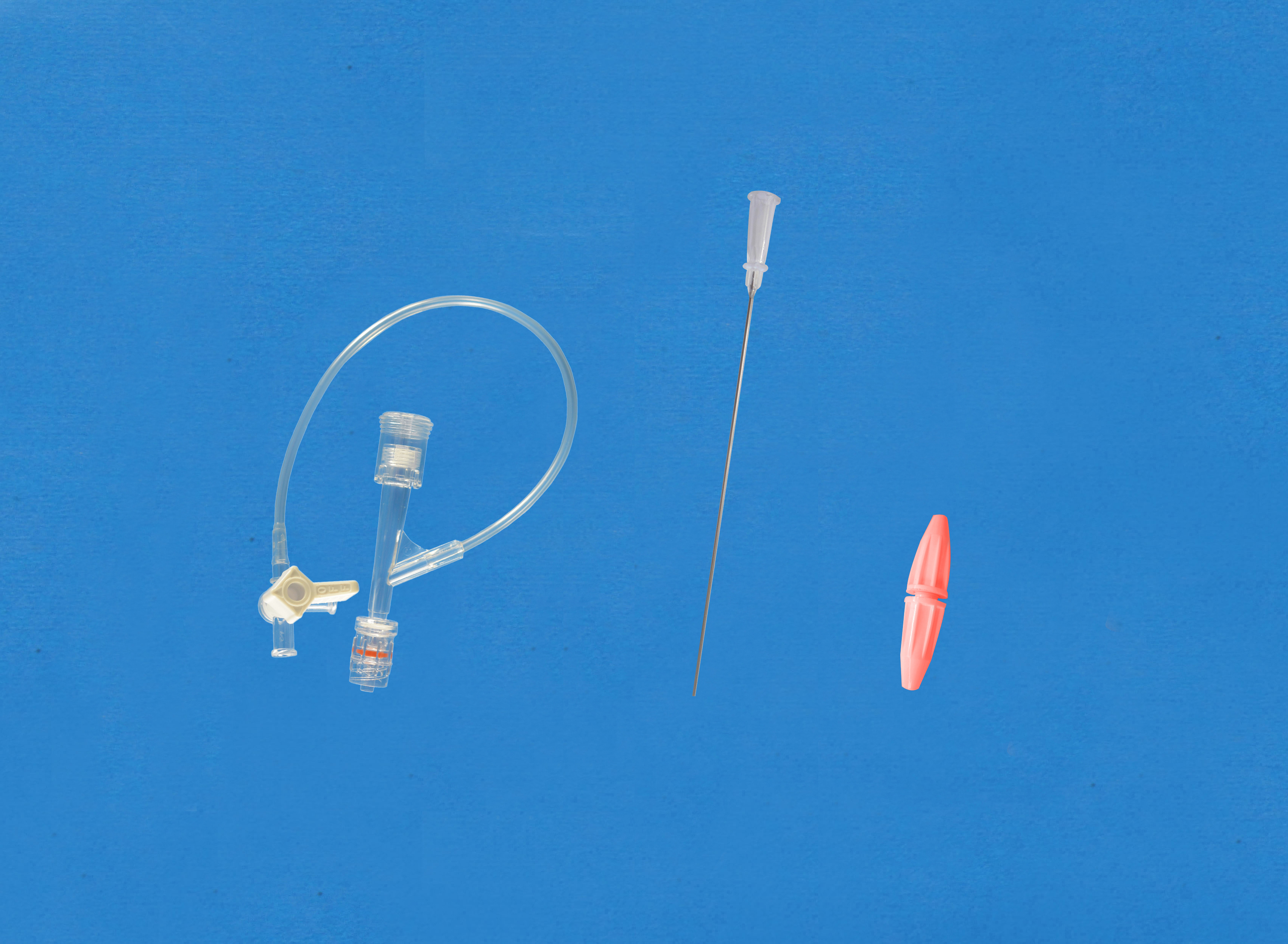 Haemostatic valves, Push-pull, Sideon Tubing and Stopcock, Insertion Tool with Small Hub, Red/Plastic Torquer