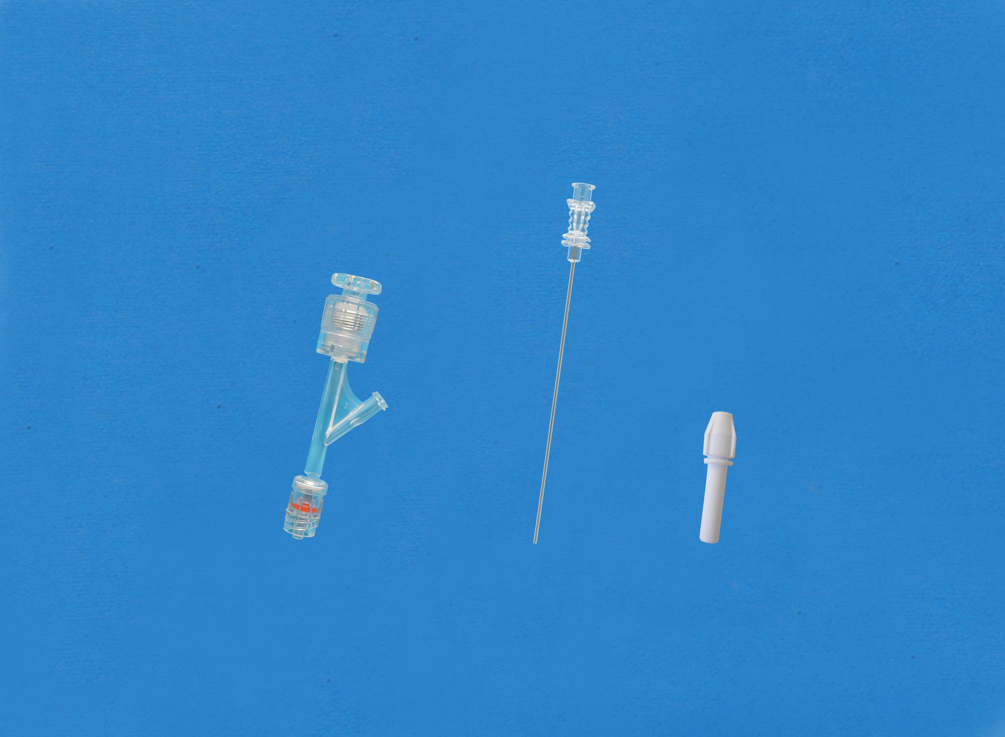 Haemostatic valves, Push-screw, Sideon Female Luer, Insertion Tool with Large Hub, White/Copper Torquer