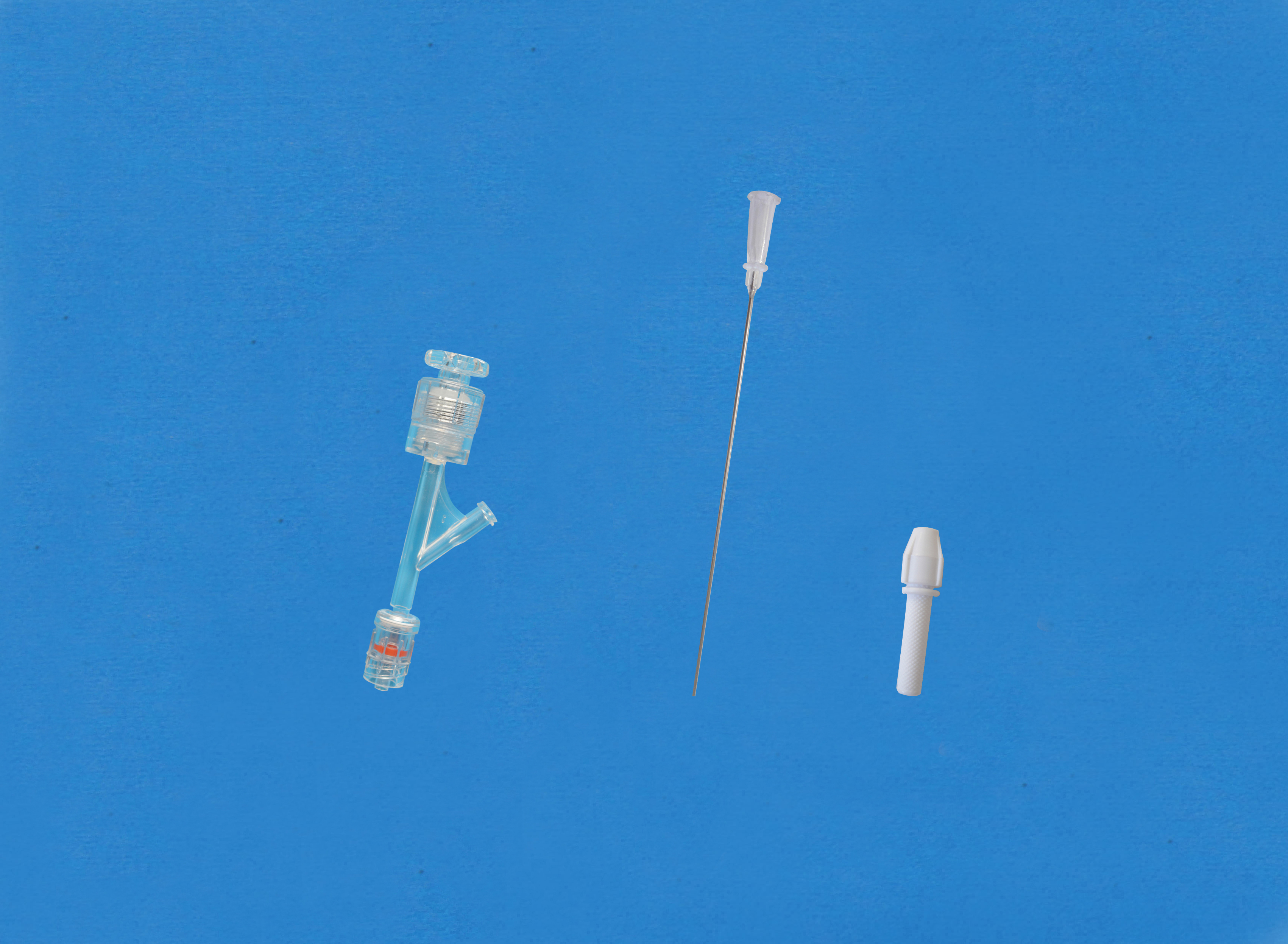 Haemostatic valves, Push-screw, Sideon Female Luer, Insertion Tool with Small Hub, White/Copper Torquer