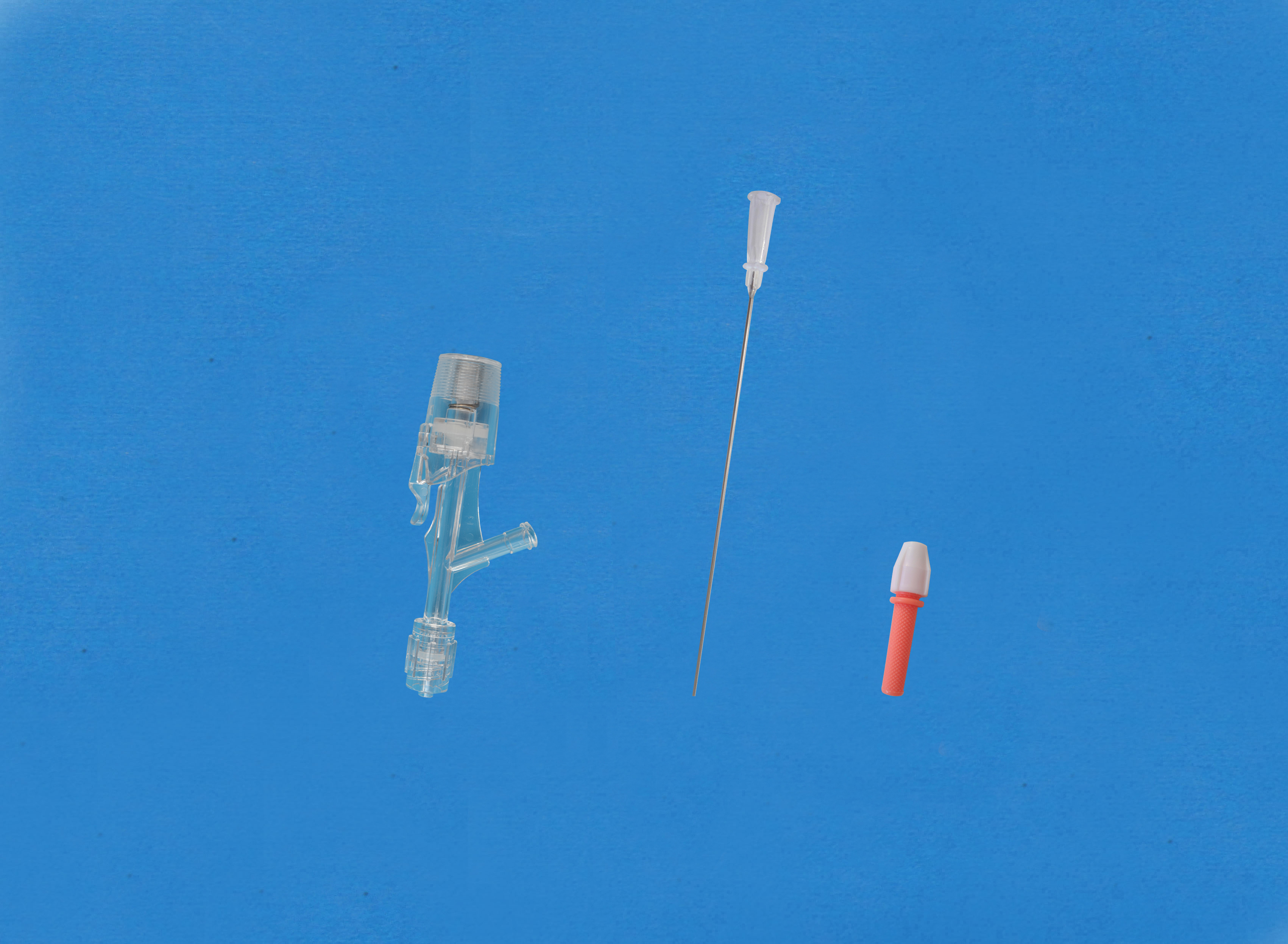 Haemostatic valves, Y click, Sideon Female Luer, Insertion Tool with Small Hub, Red/Copper Torquer