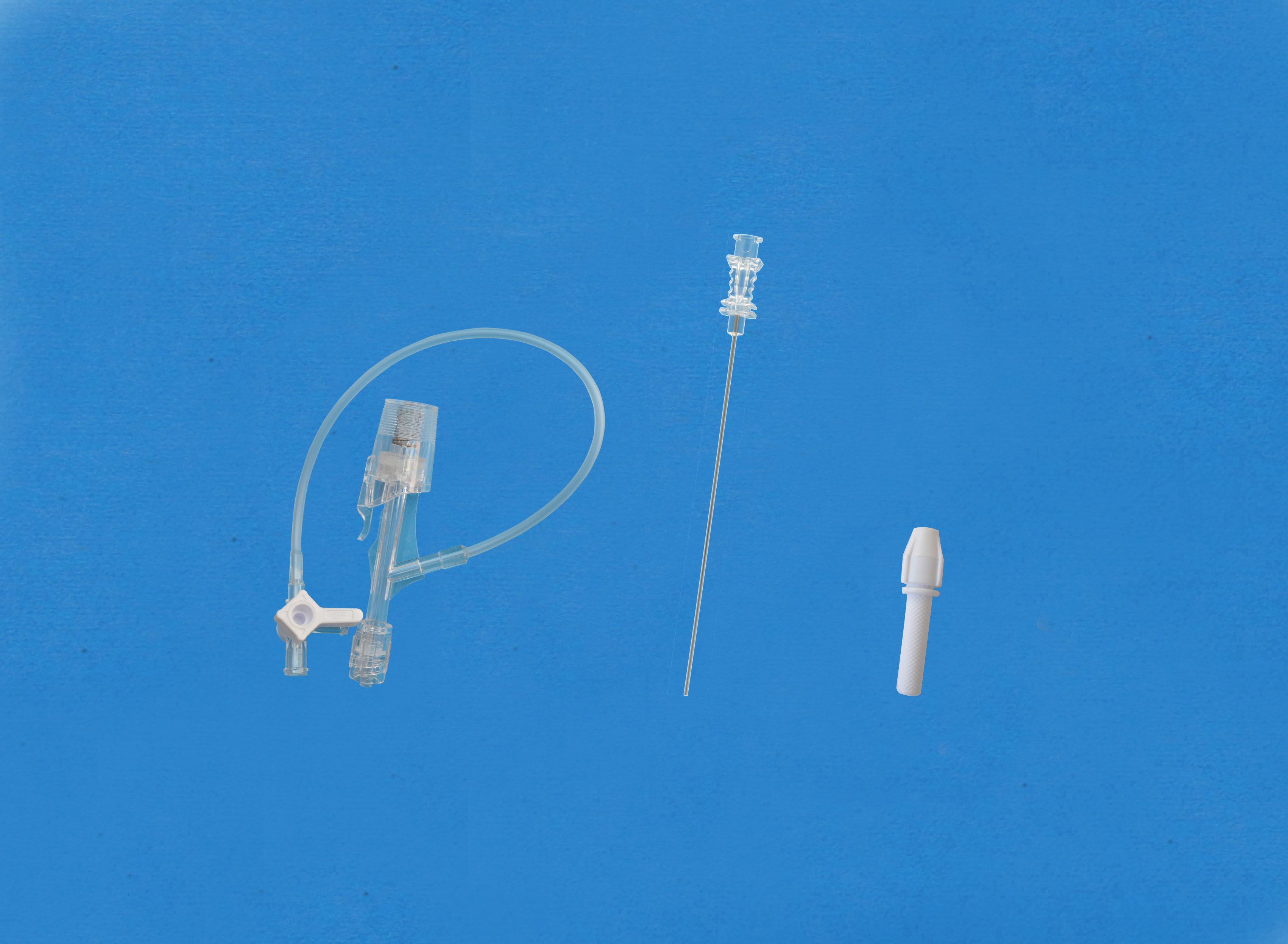 Haemostatic valves, Y click, Sideon Tubing and Stopcock, Insertion Tool with Large Hub, White/Copper Torquer