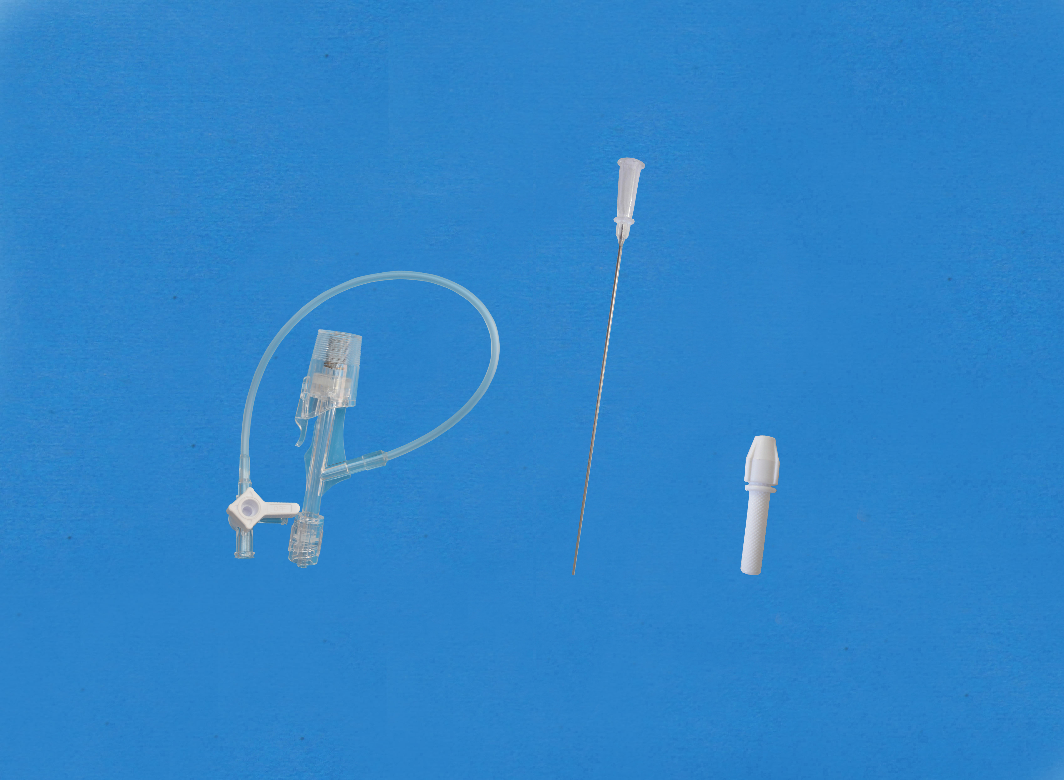 Haemostatic valves, Y click, Sideon Tubing and Stopcock, Insertion Tool with Small Hub, White/Copper Torquer